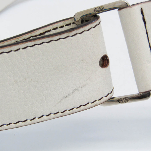 CHRISTIAN DIOR Leather Saddle Bag Fanny Pack White - Picture 9 of 14